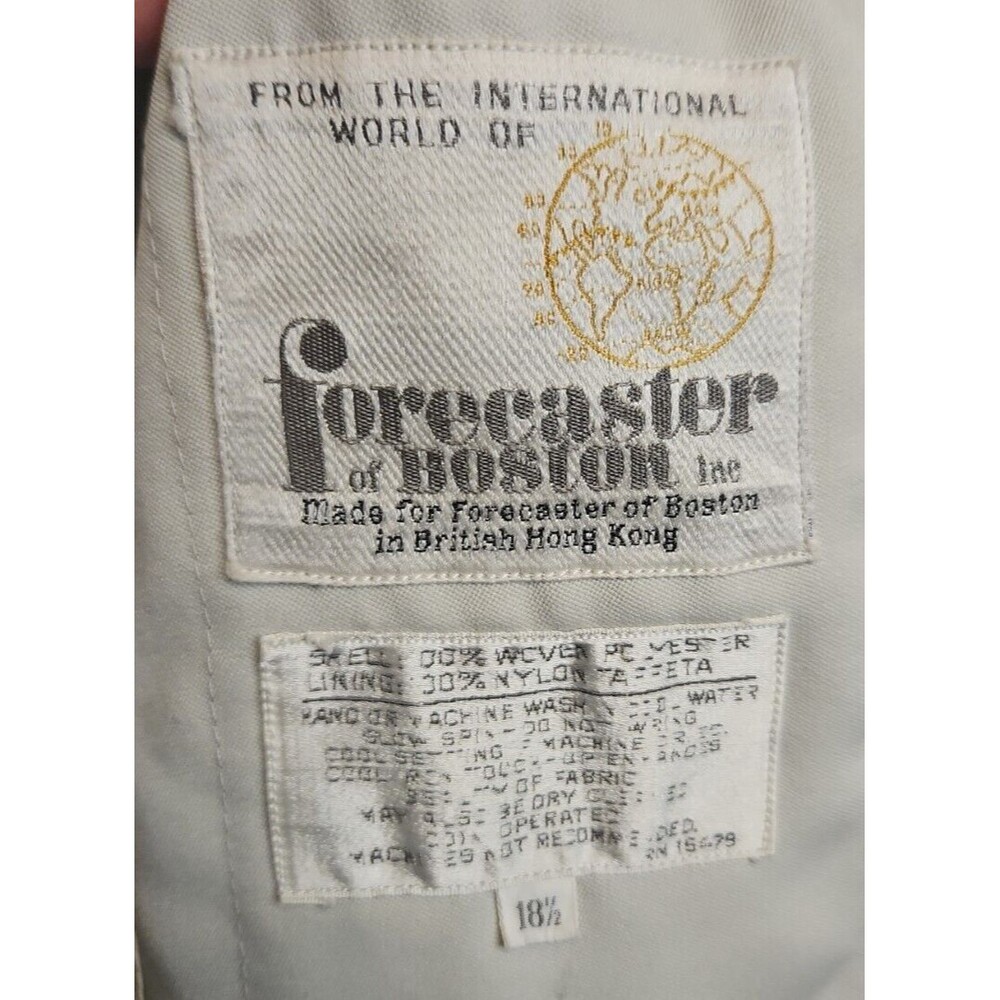 Forecaster Of Boston Vintage Beige Button Up Long Coat Mens Size 18 1/2 Overcoat - Picture 3 of 8